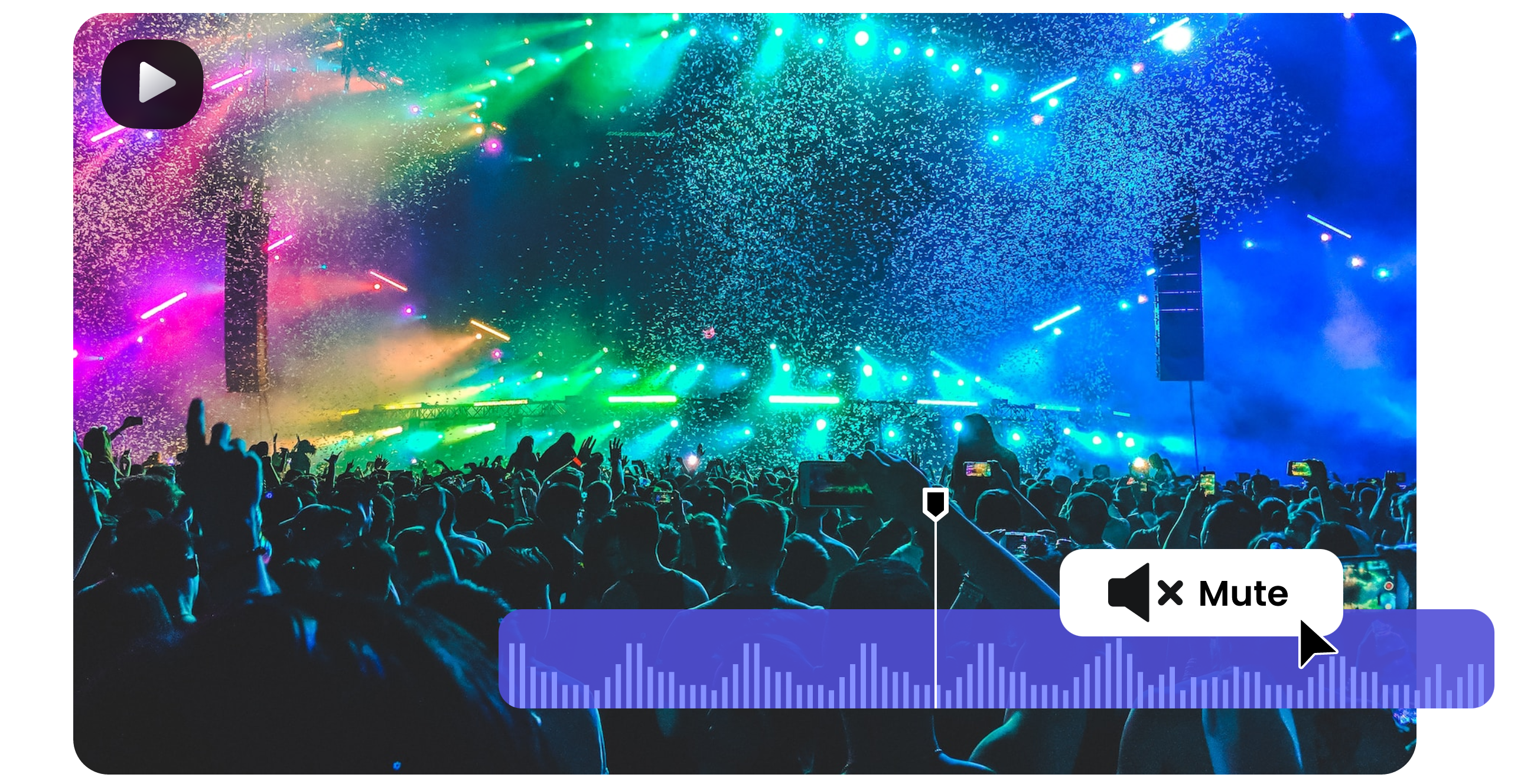 mute the audio in a livehouse video with one click