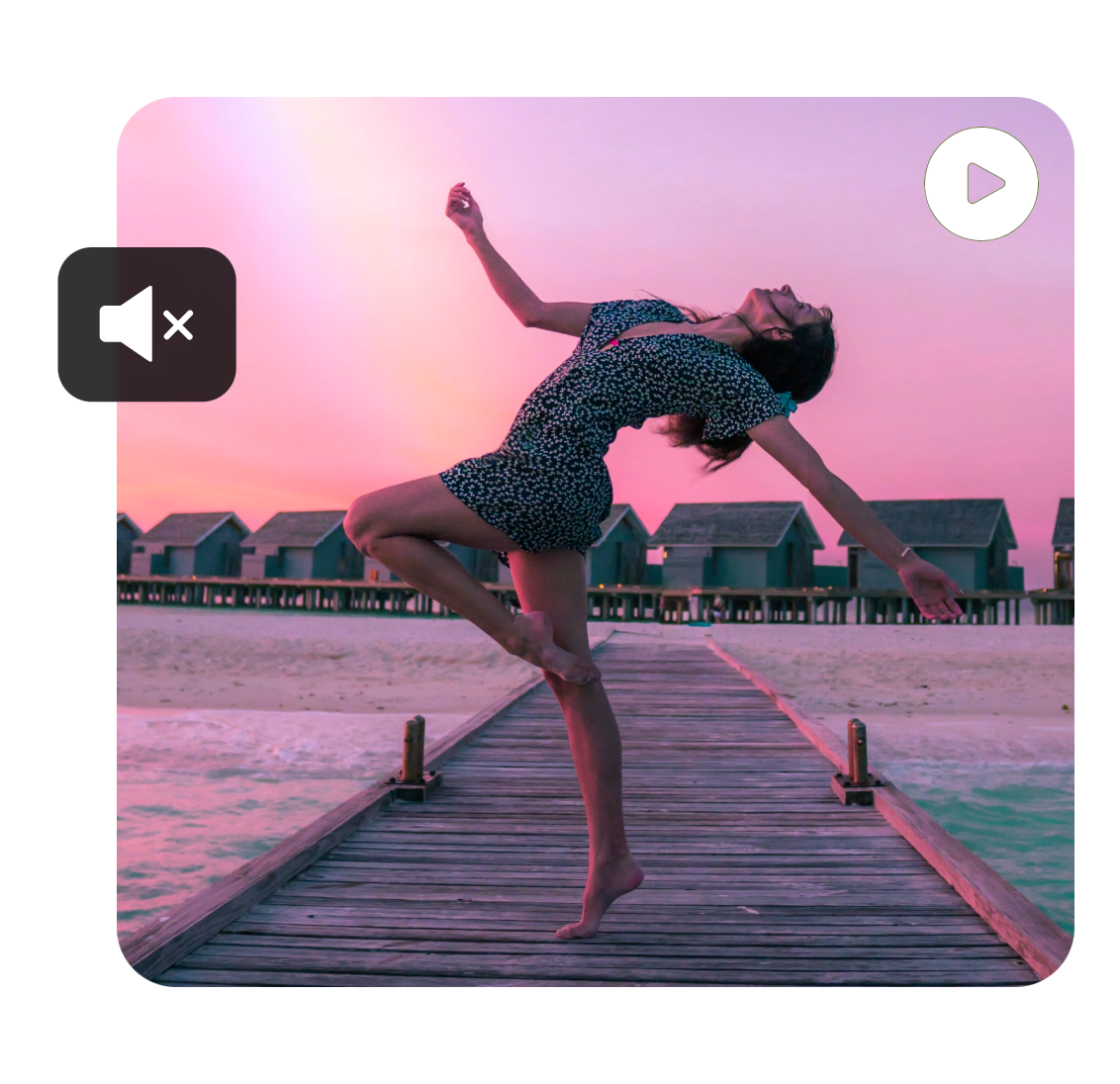 mute a video of a dancing girl with one click