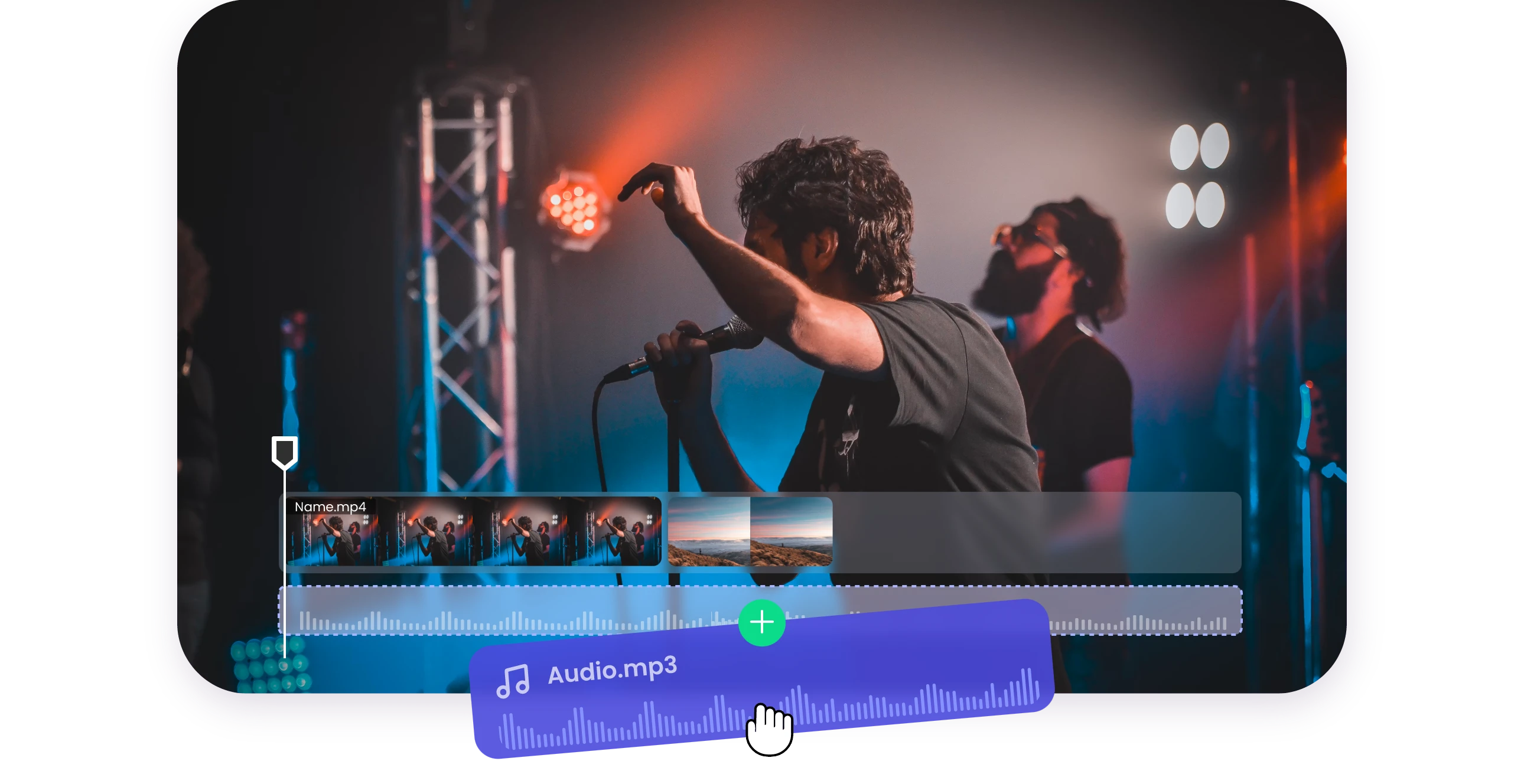 add audio to video online for free with clipfly