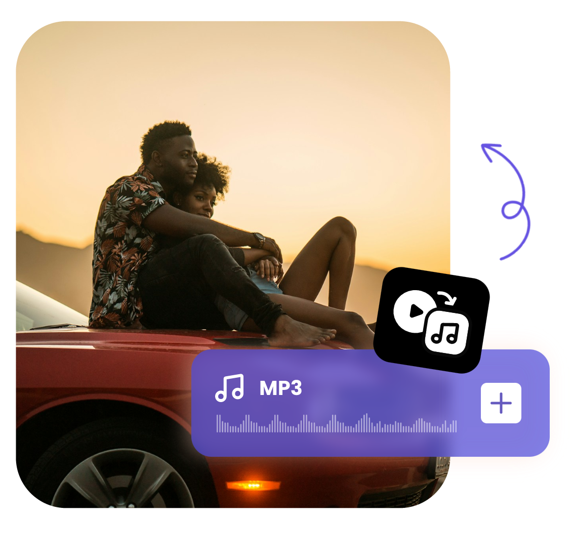 extract the audio from a video as mp3 format and add it to a new video project