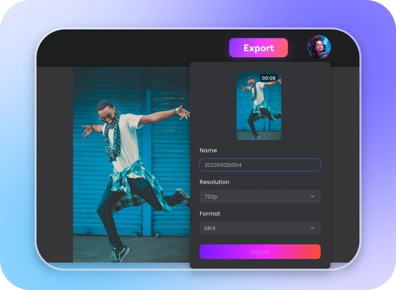 export the video for sharing on tiktok