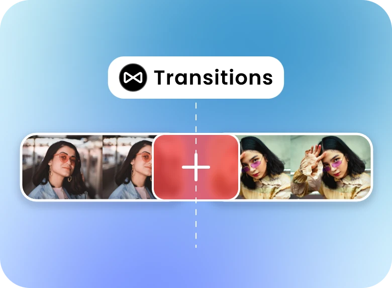 add transitions between two videos