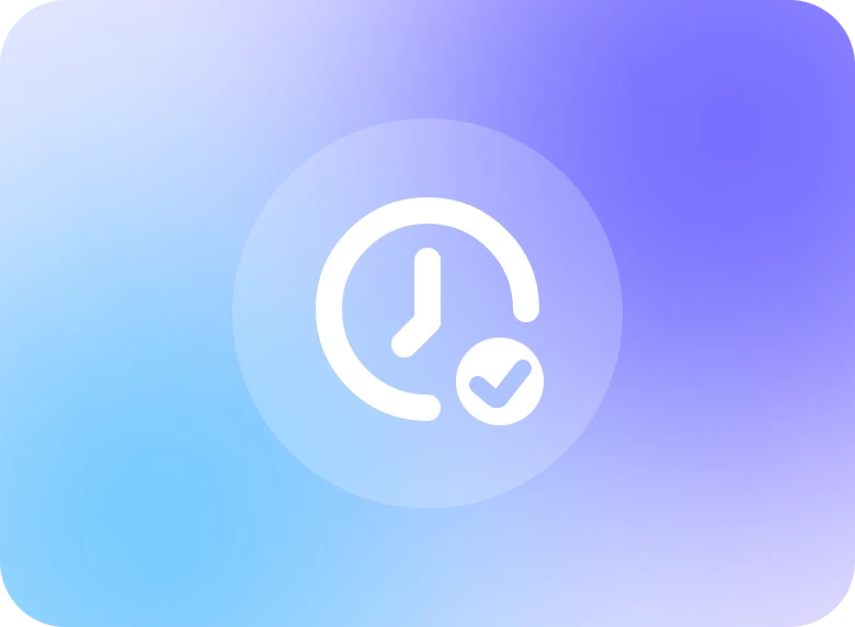 gradient purple time saving icon