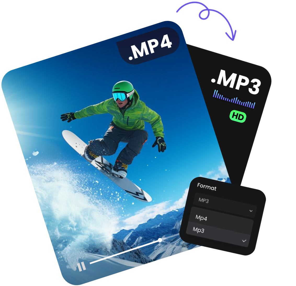 export hd tts video to mp4 and audio to mp3