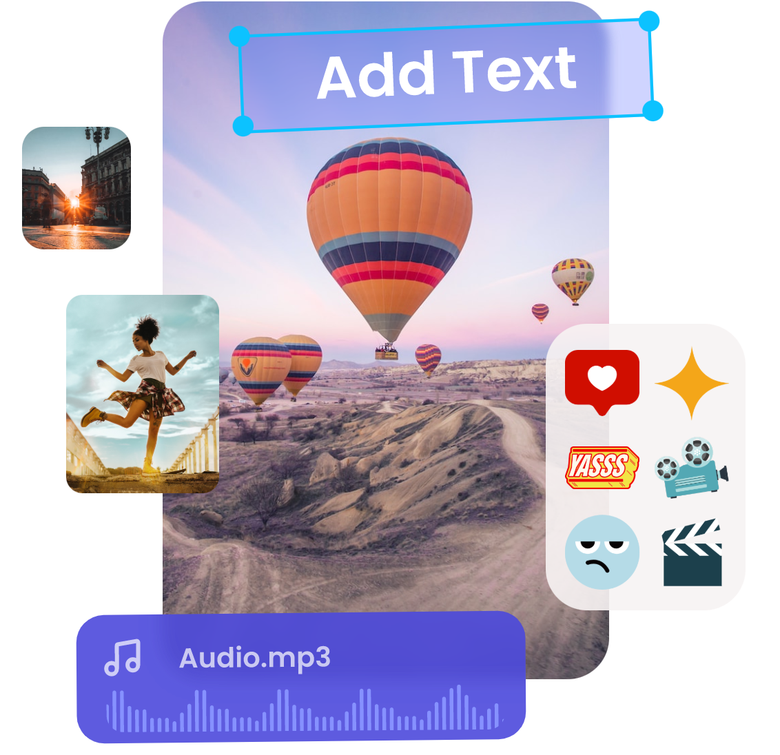 add text music sticker and more to video