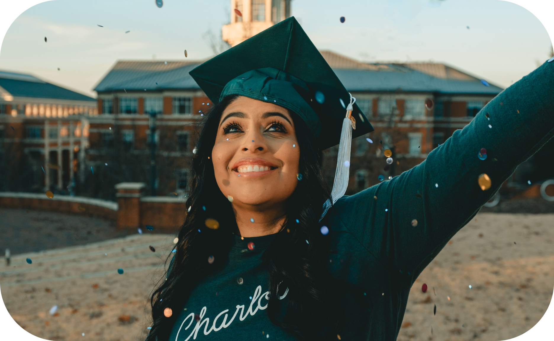 graduation celebration with confetti