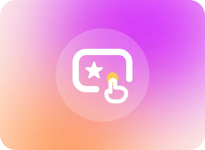 orange and pink icon for easy to use