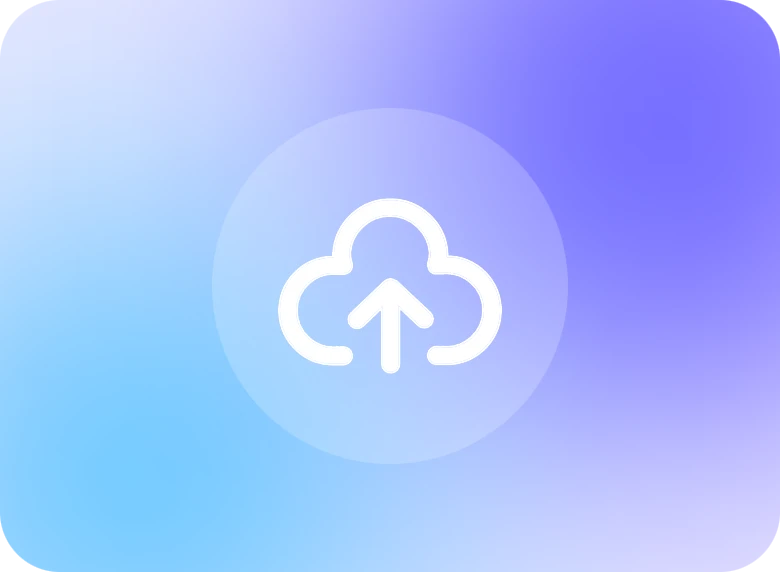 purple and blue cloud saving icon