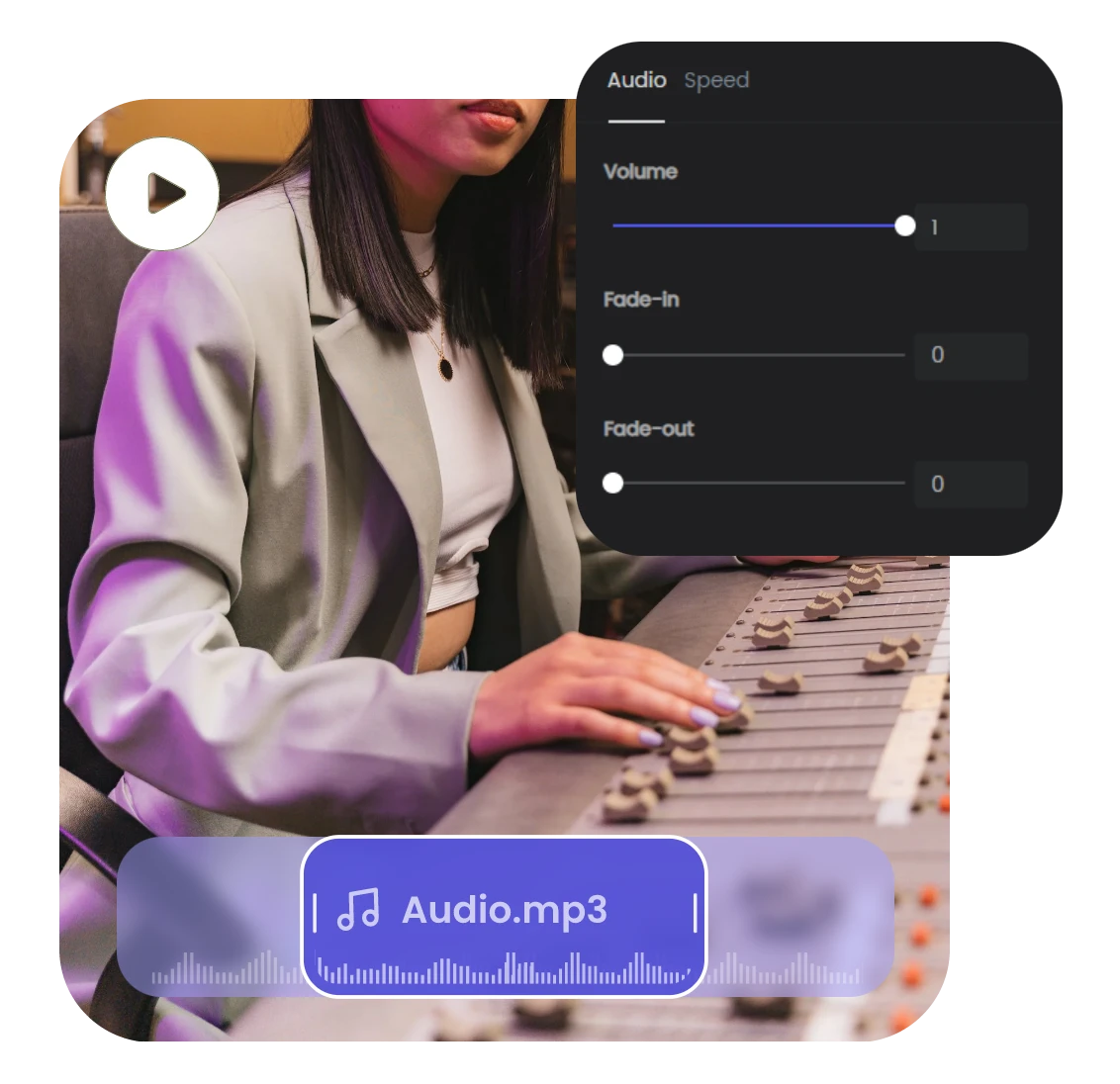 use clipfly online editing tools to edit your audio