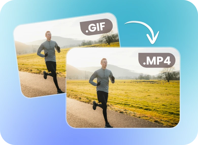 convert the man's gif to mp4 in one click