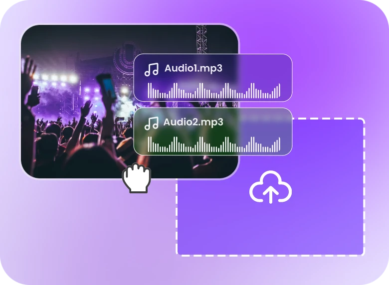 upload your audio and video files to clipfly