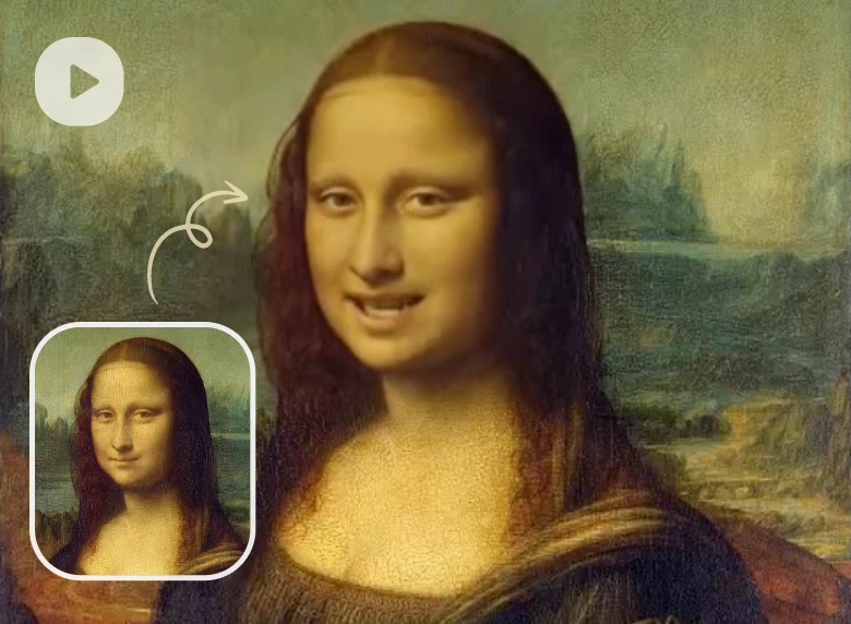 ai talking avatar to turn a still mona lisa photo in to a talking short clip