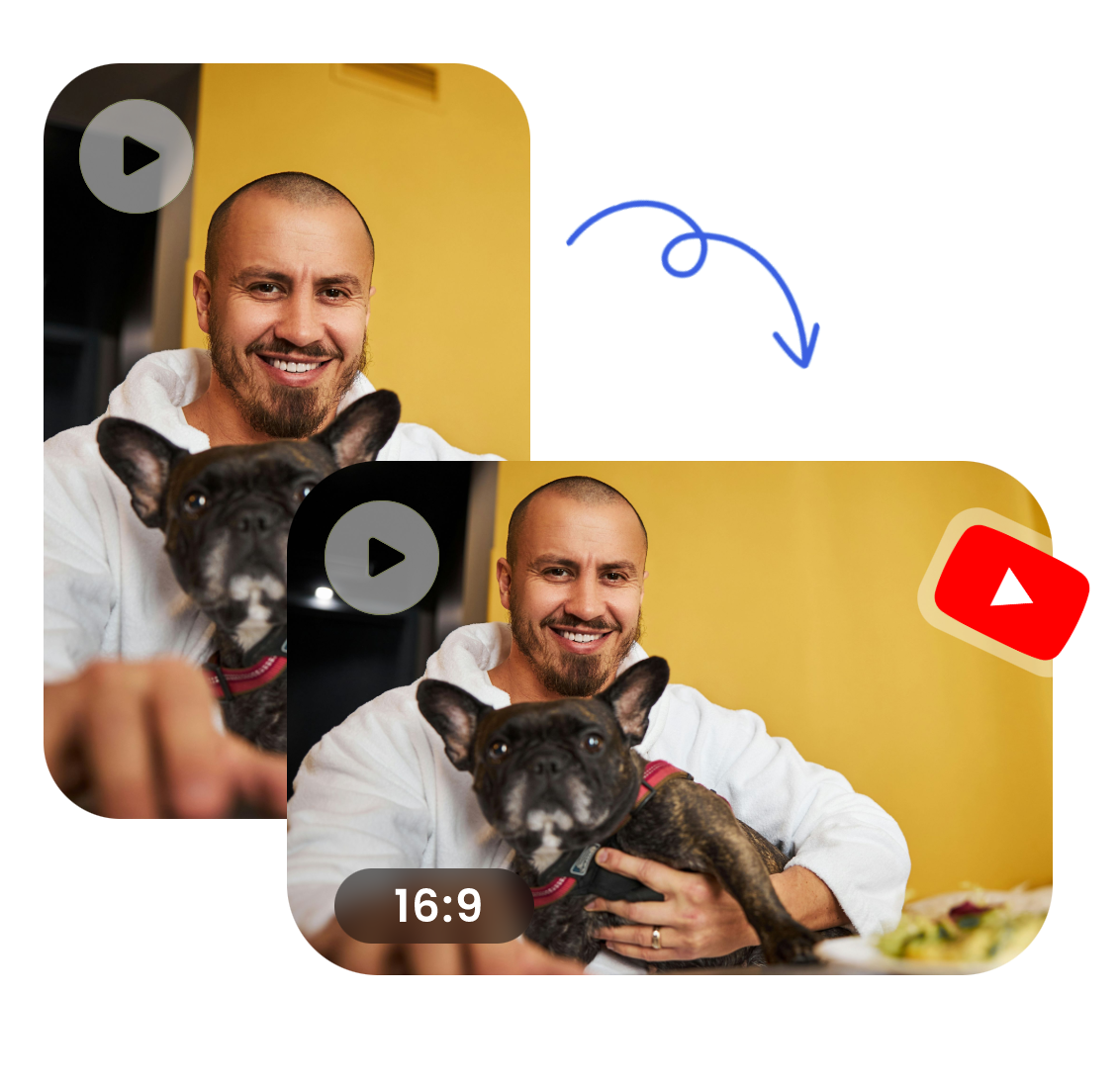 resize a video of a man to the perfect youtube size