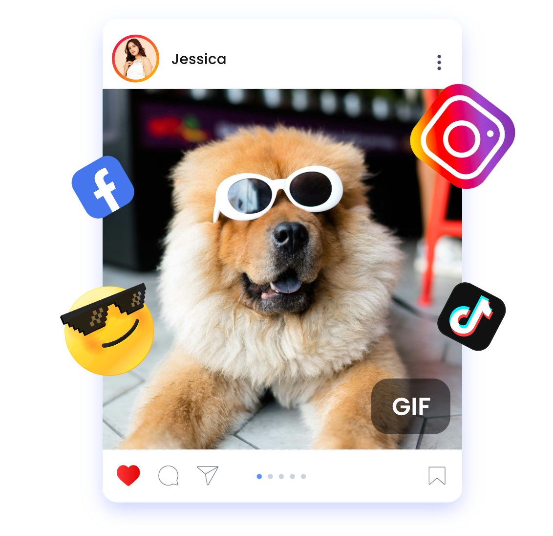 share converted gif on different social media