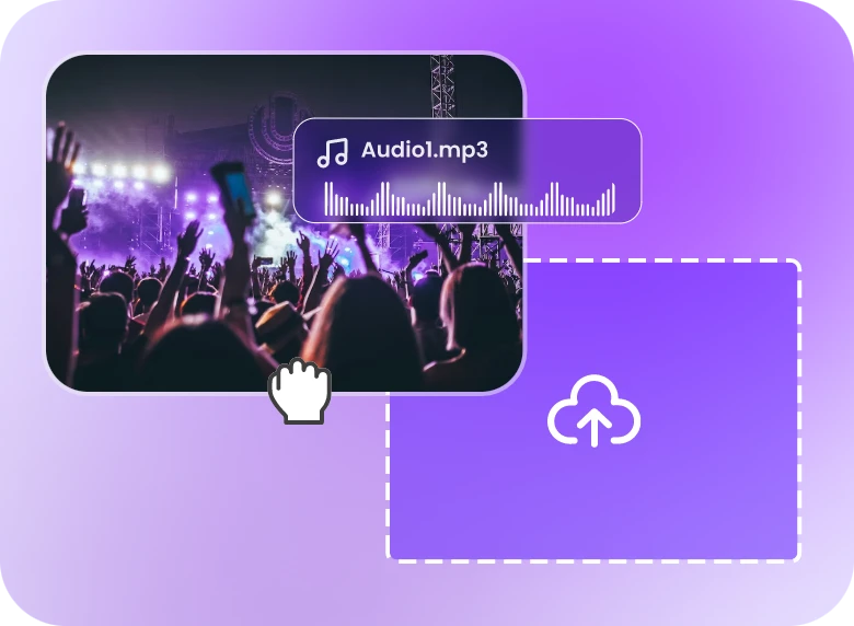 upload your selected video and audio files to clipfly video editor