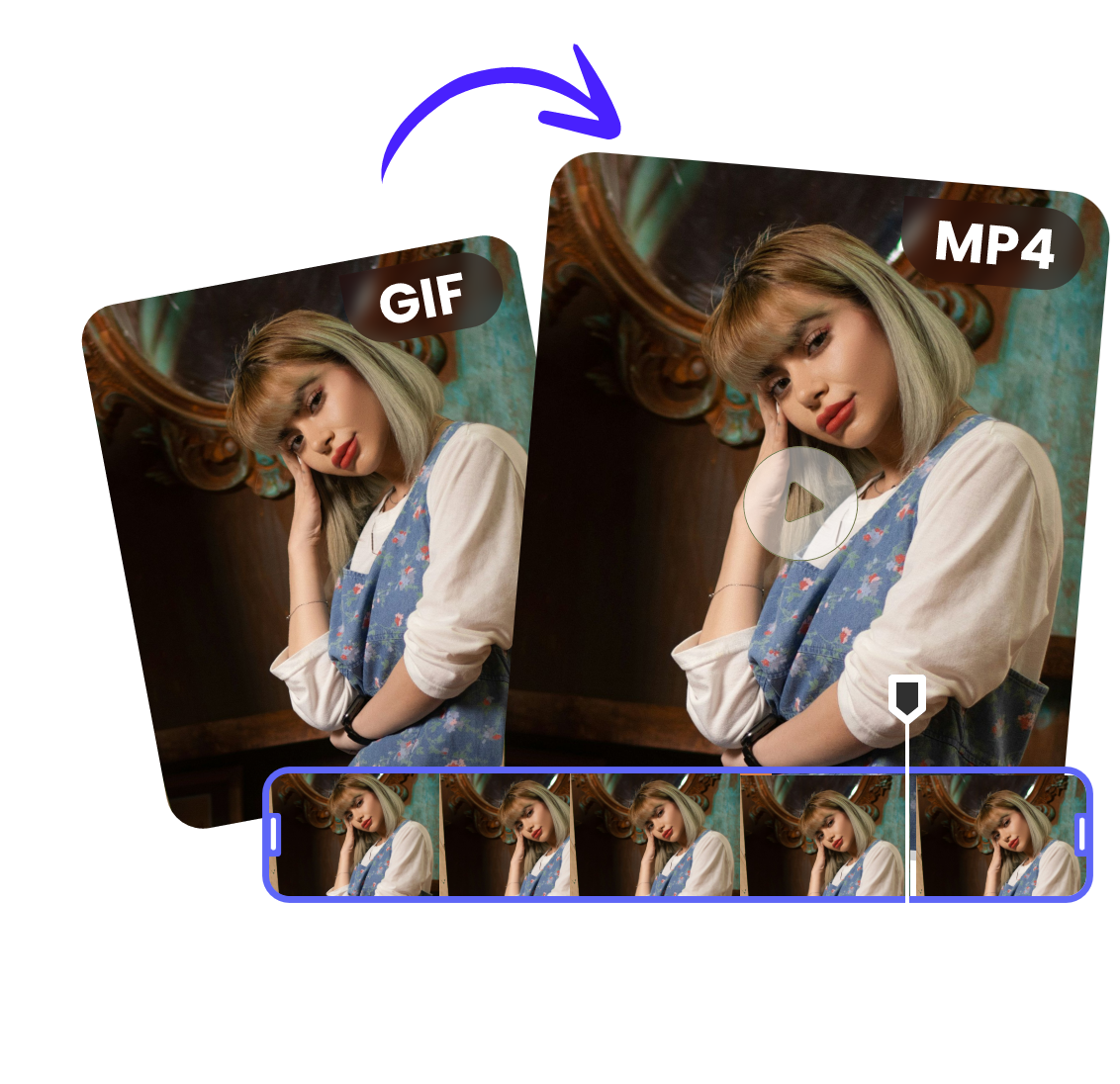 convert a gif of a  girl to mp4 video