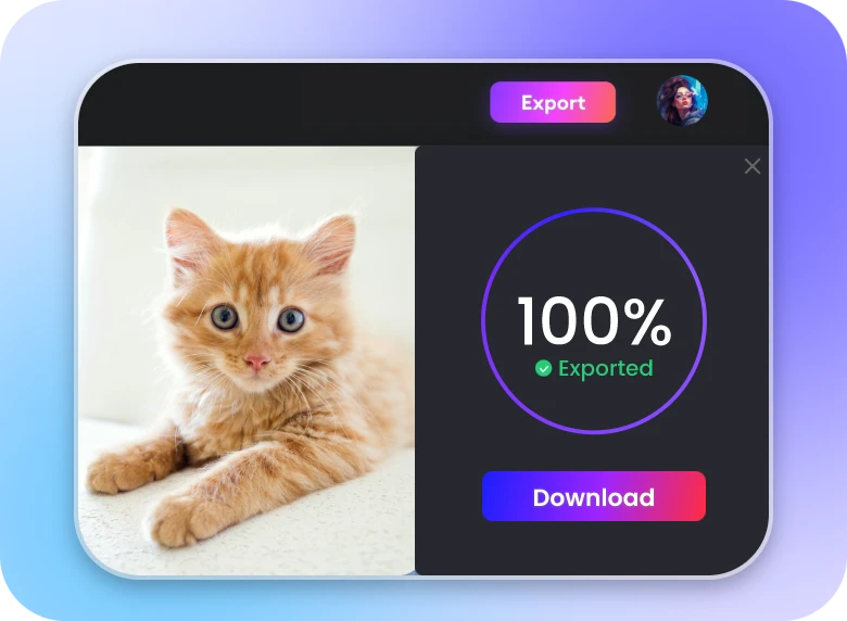 export the converted mp4 video of a cat