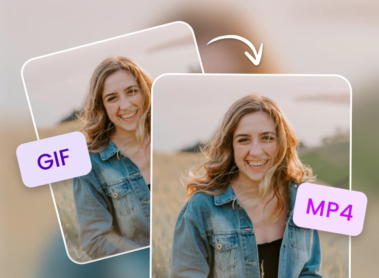 convert a gif of a lady in a jeans coat to mp4