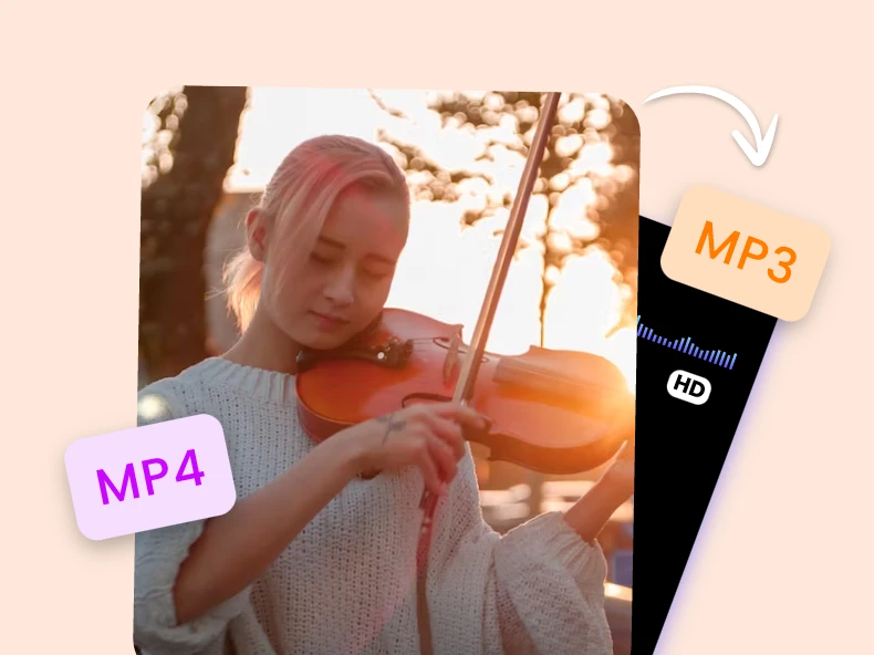 convert an mp4 video of a lady playing violin in clipfly mp4 to mp3 converter