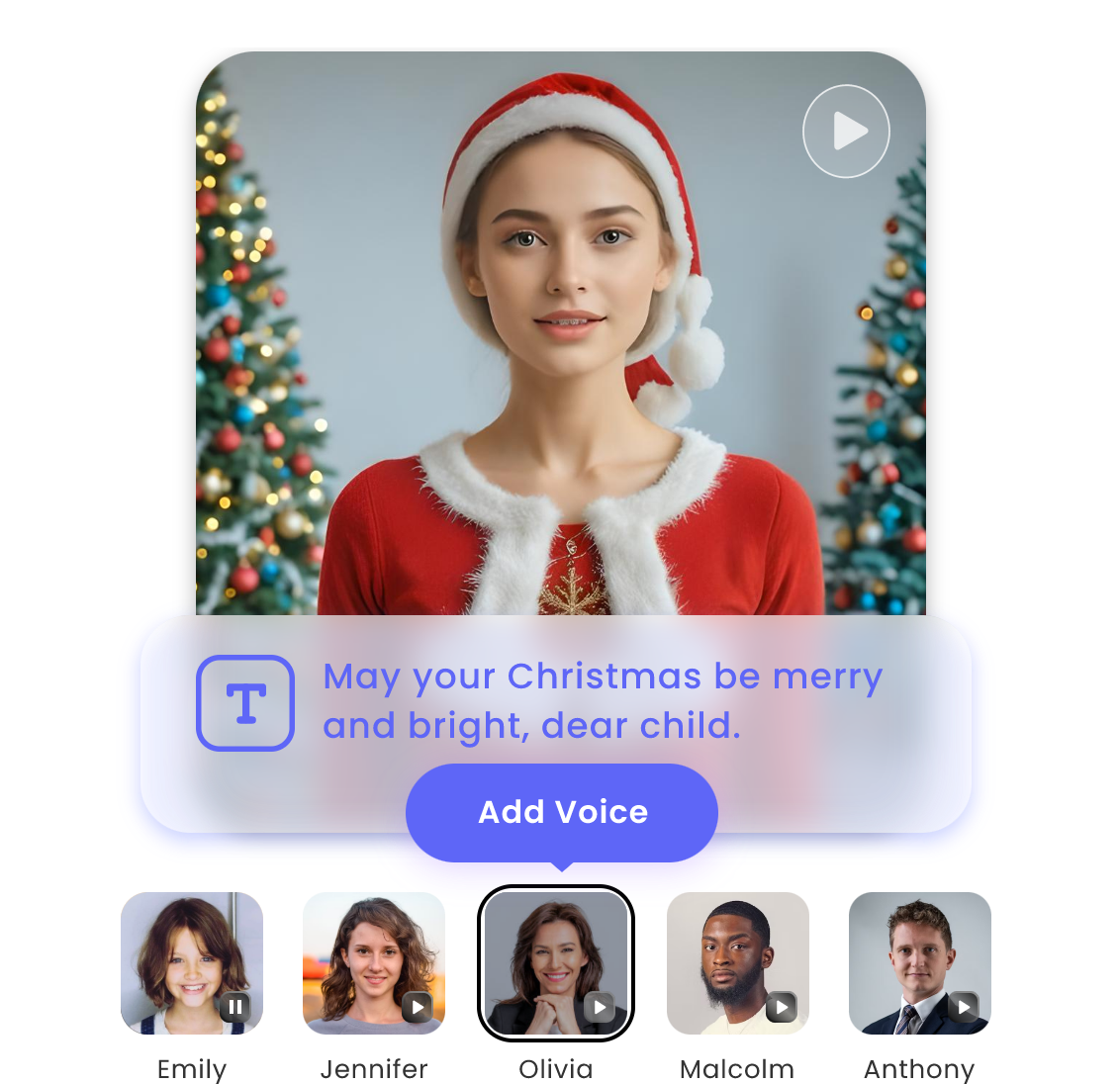 make AI talking Santa video in different voices