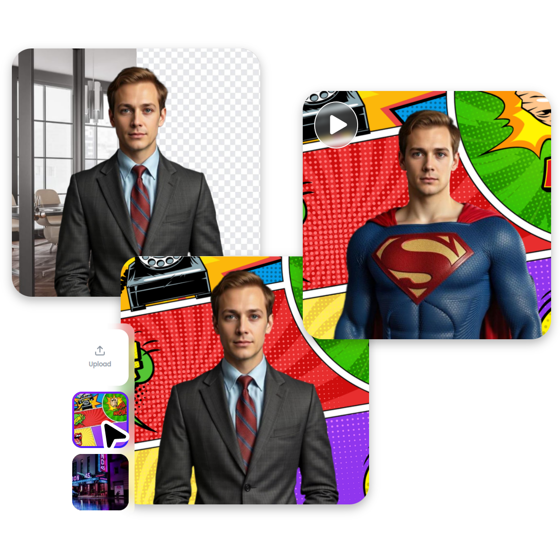 remove and change image backgrounds before transform yourself into Superman