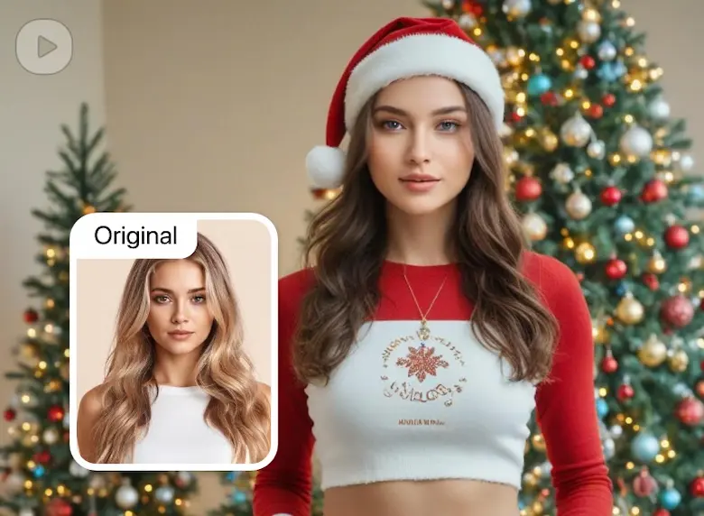 AI Santa video maker transform yourself into Santa