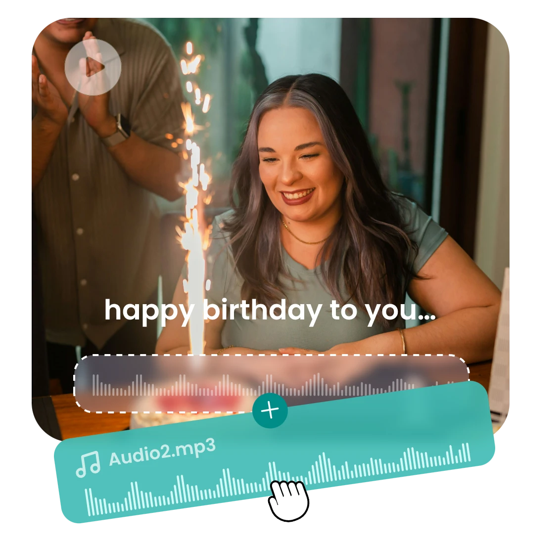 Add happy birthday songs to the video of a girl blowing out candles 