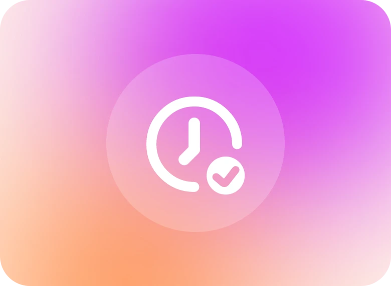 gradient pink time saving icon