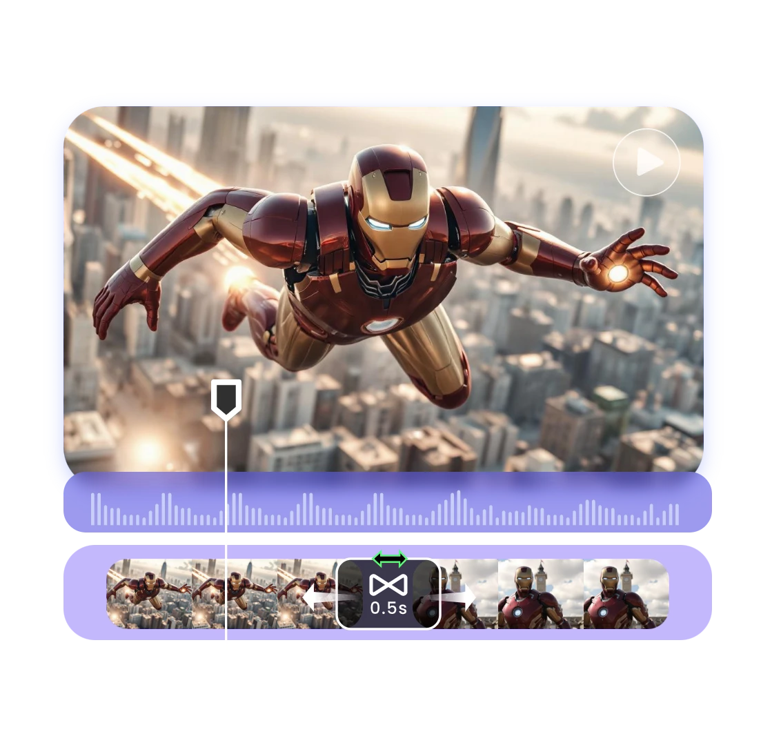 add transitions and BGM to iron man cosplay videos