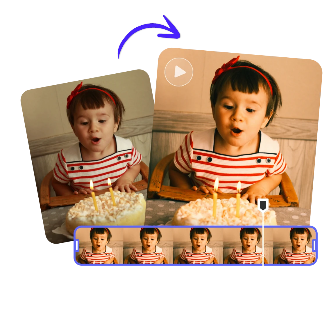 add video filters to improve  visual experience of the girl's video birthday video in clipfly