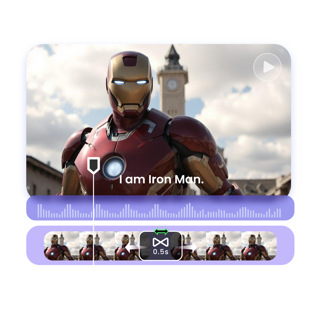 create and edit your iron man cosplay video as you like in clipfly video editor