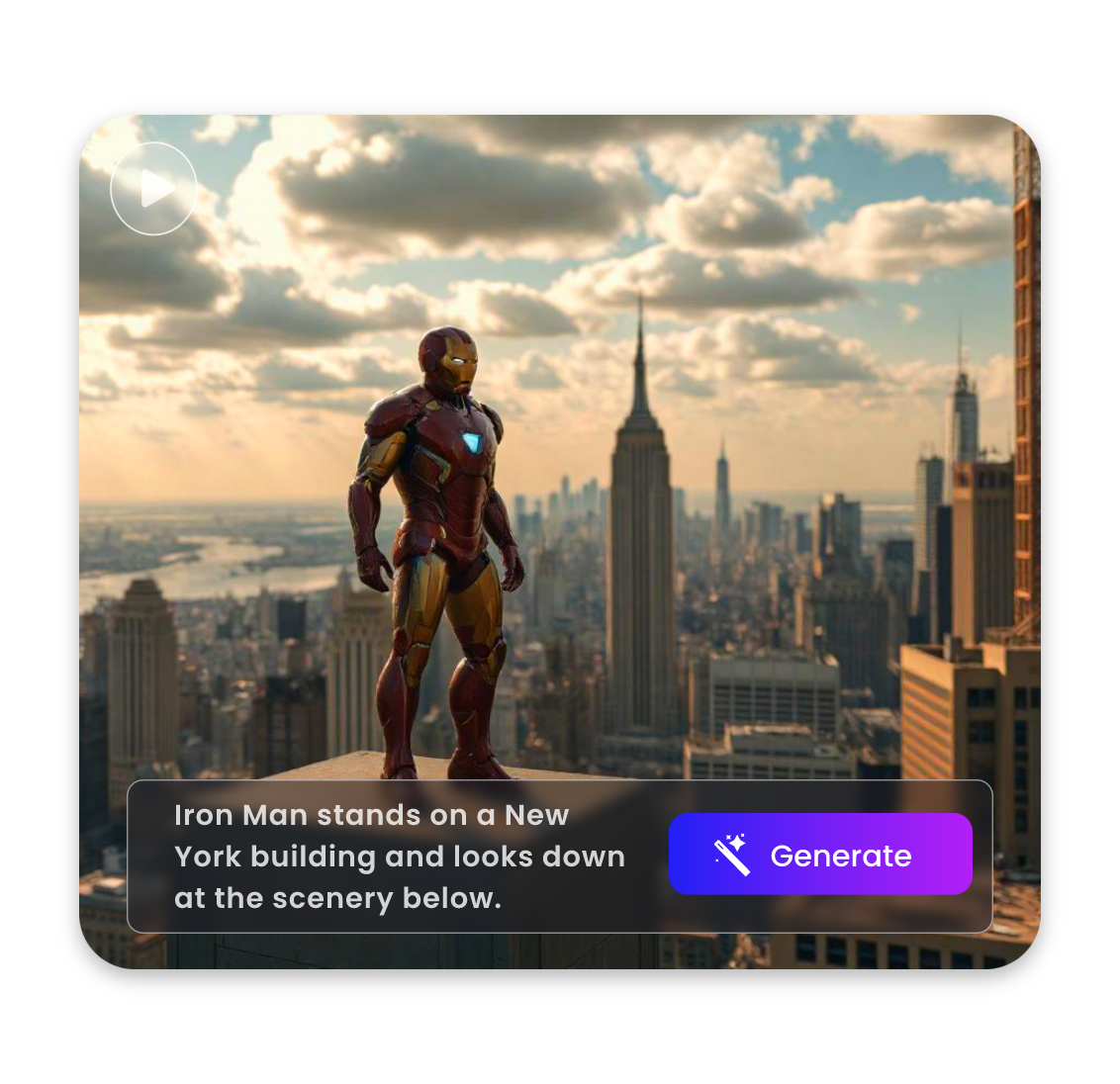 create a brand new iron man story based on your imagination with ai video generator