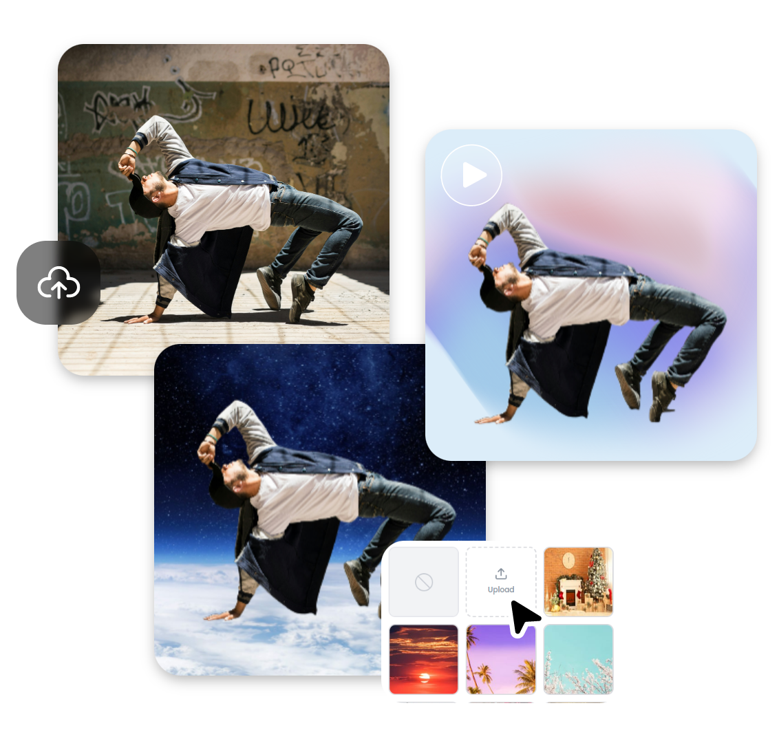 choose from our preset backgrounds for your ai dance video from a photo of a boy