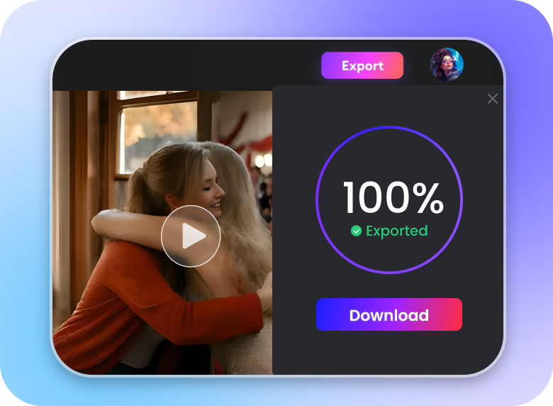 download the ai generated hugging video of two girls