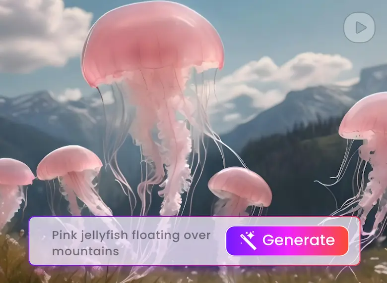 Clipfly AI video generator cover picture with pink jellyfish