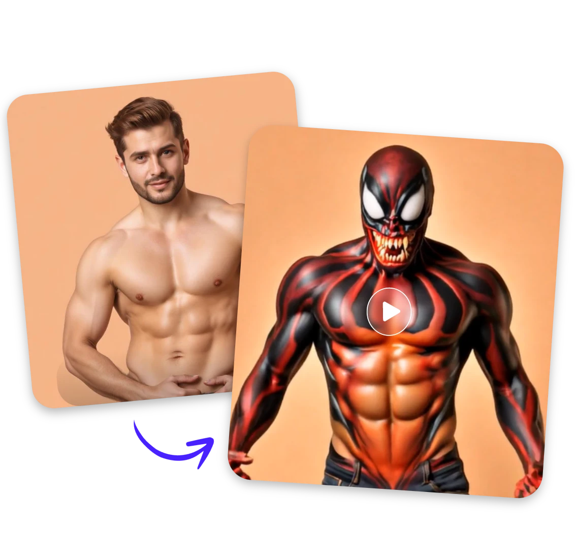 Transform a muscle man into Venom