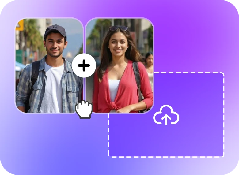 upload two photos featuing a man and a woman to cliplfy ai handshake video generator