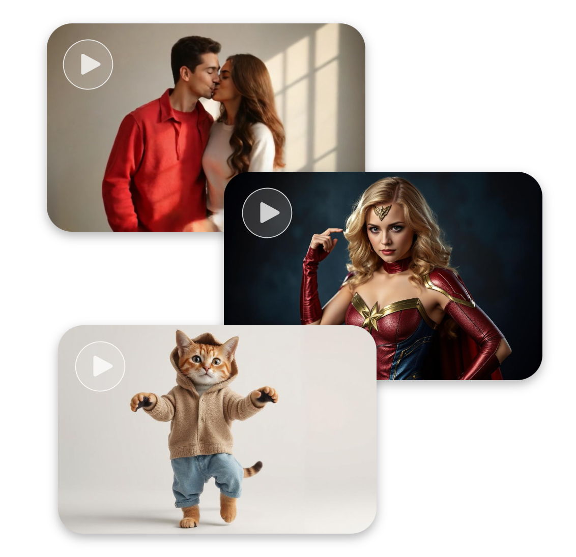 ai-generated videos of dancing, changing costumes, and kissing