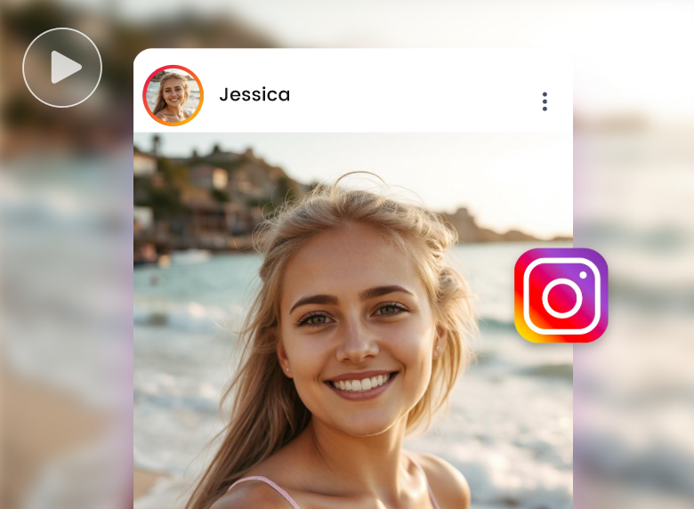 featured image for clipfly instagram video maker featuring a smiling blond lady