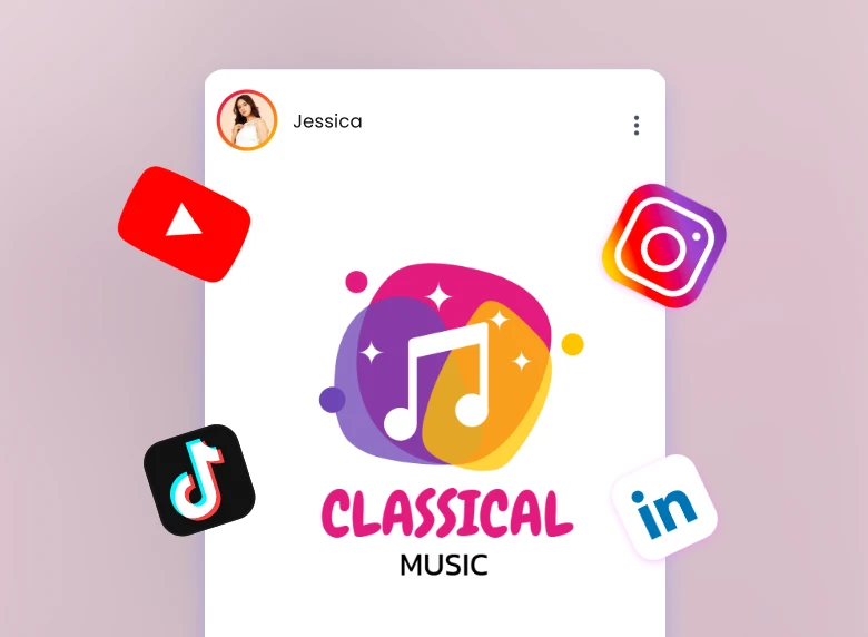 create an animated logo for classical music and share it to your social media like yt tk ig and more