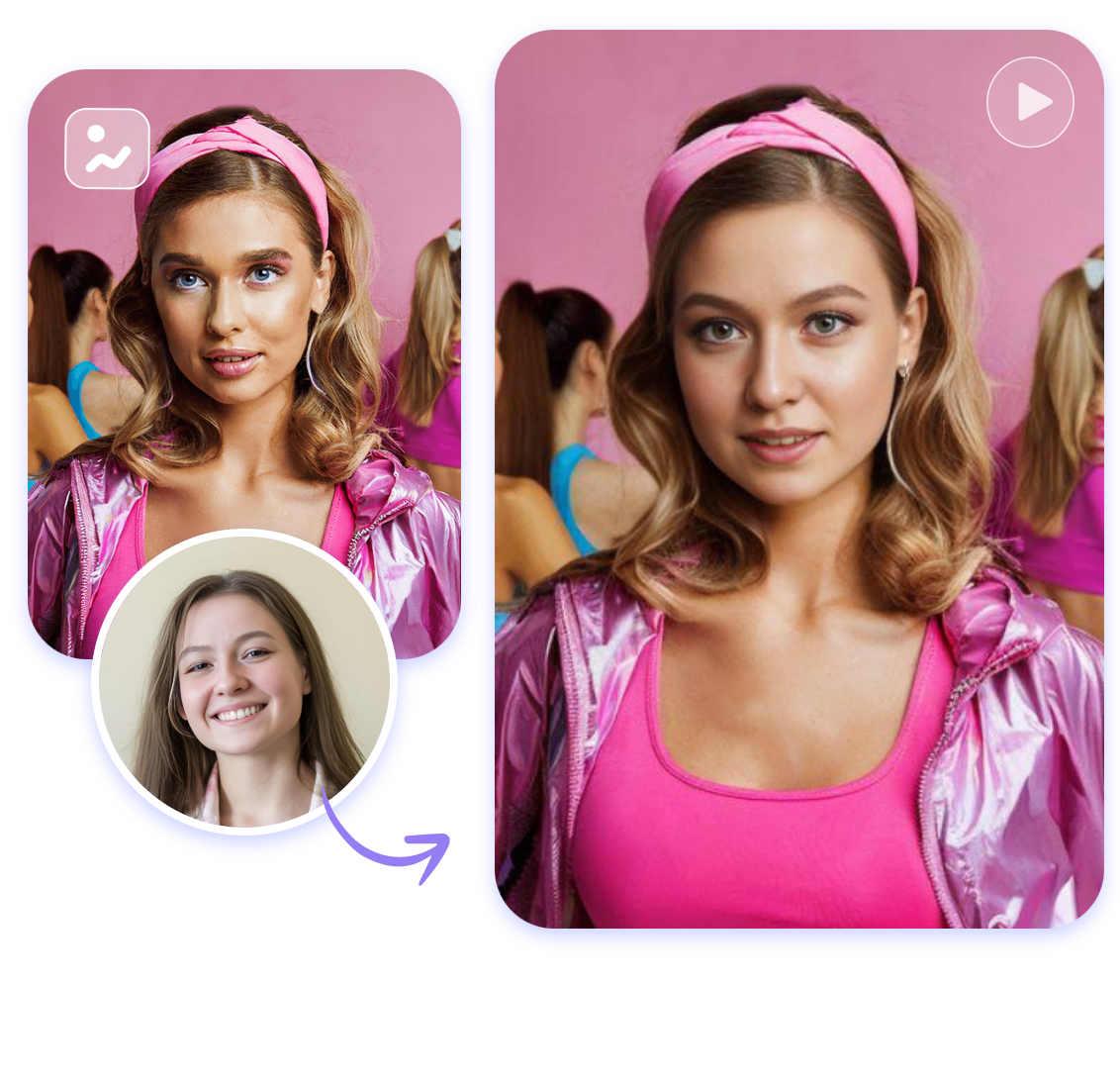 swap faces when generating videos from images in one click in Clipfly