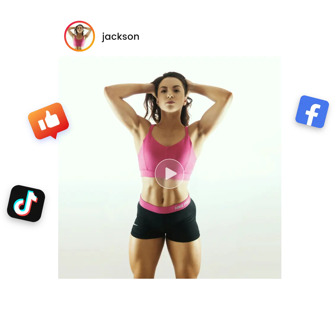 share ai generated muscle growth video of a beautiful girl on various social media