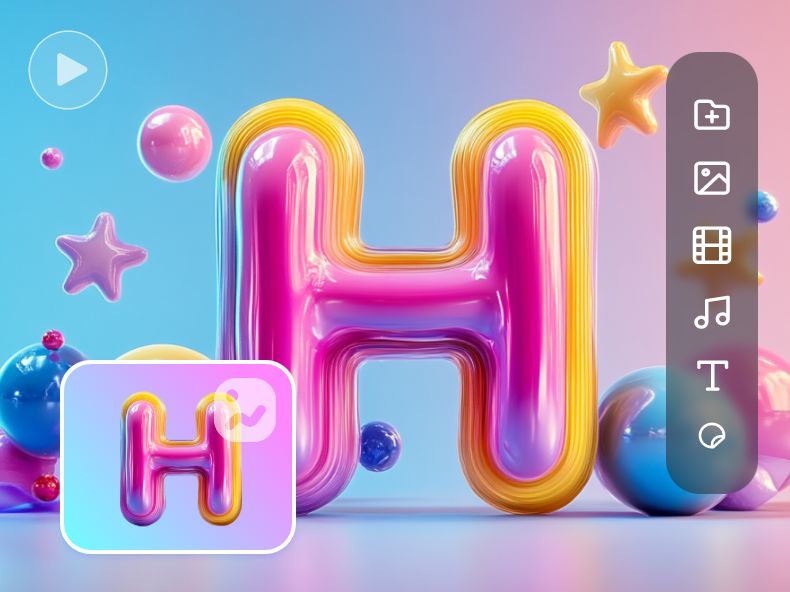 featured image for clipfly logo animation maker featuring a big pink h animated logo and editing tools