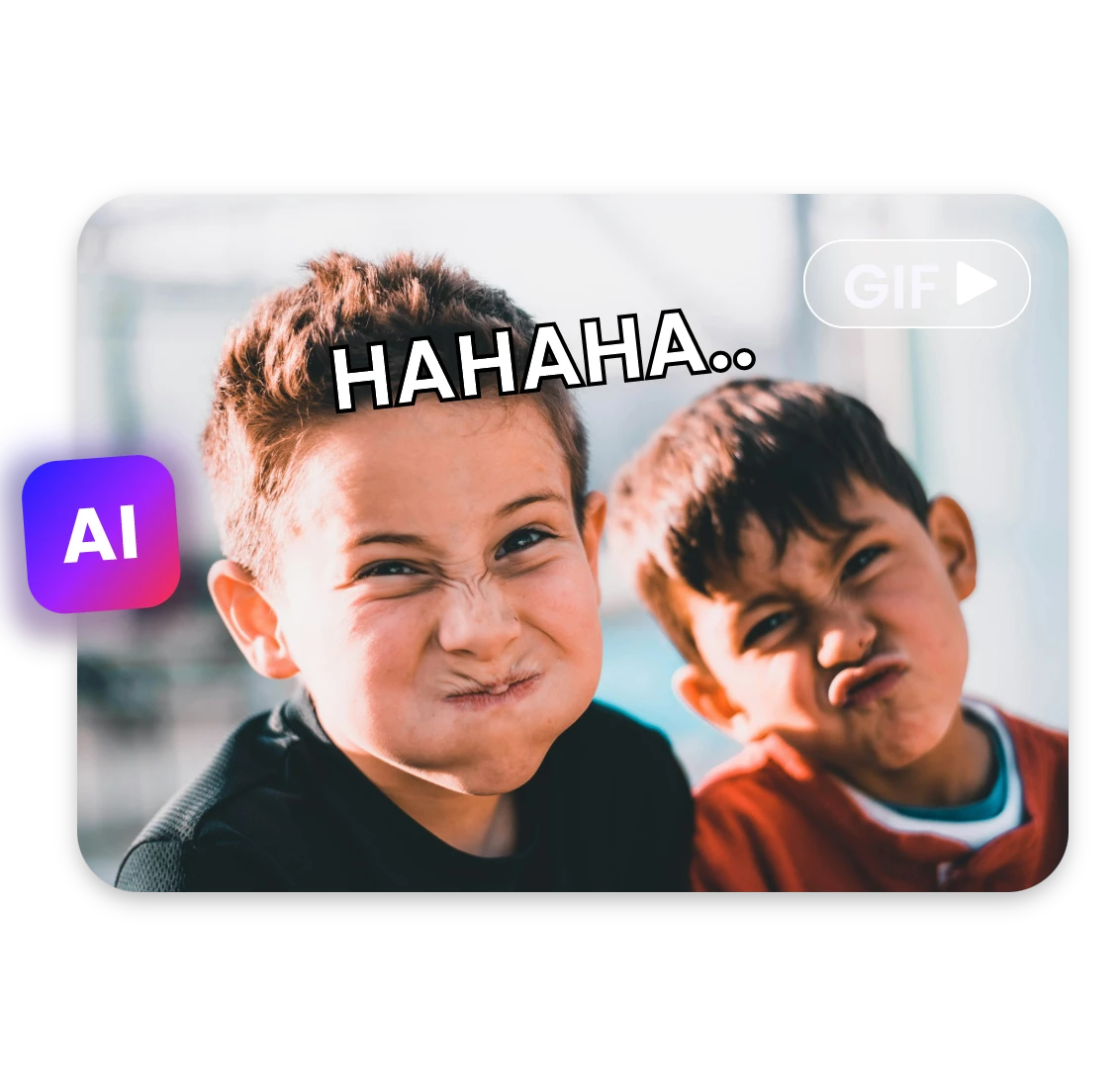 Use clipfly AI to generate a video of two children pouting