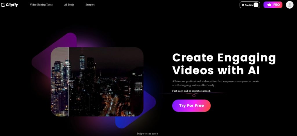 Clipfly homepage