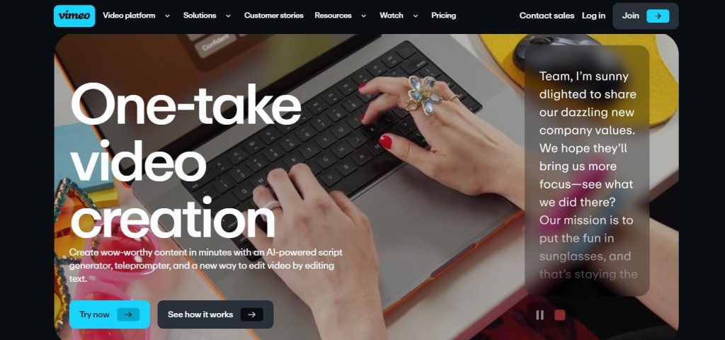 Vimeo‘s one-take vidoe creation tool